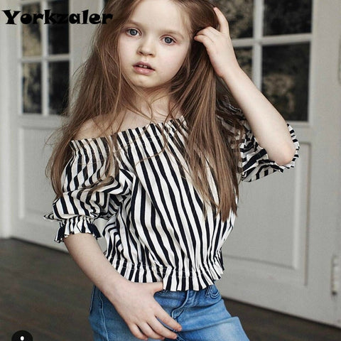 Mommy and Daughter Matching Clothes Fashion Off Shoulder Striped Clothing Cute Lovely Mother and Girls Tops Outfits