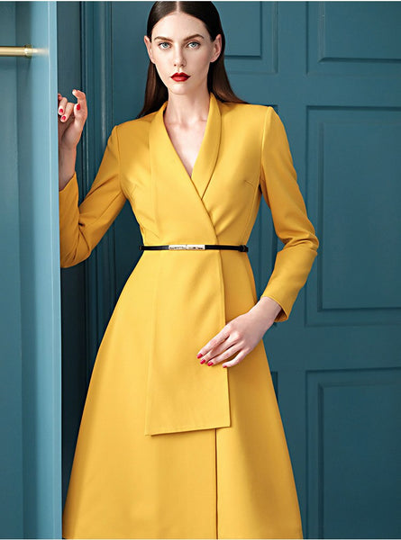 Sashes Knee Length Body-con Long Dresses Elegant Vestidos Long Sleeve Party Office Ladies 2019 New Arrival Dress Women  K053