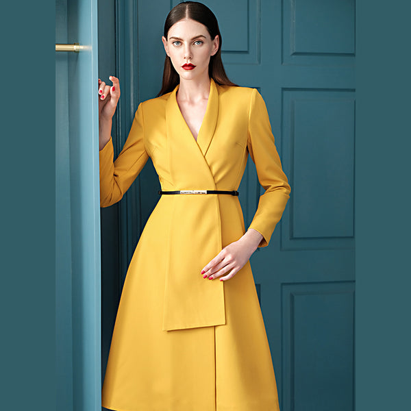 Sashes Knee Length Body-con Long Dresses Elegant Vestidos Long Sleeve Party Office Ladies 2019 New Arrival Dress Women  K053