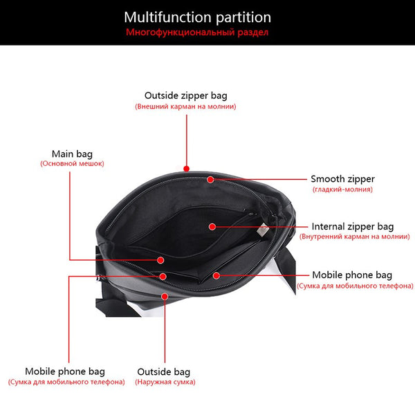 VORMOR Famous Brand Casual Men Bag Business Leather