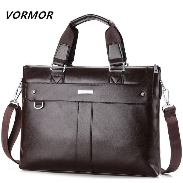 Men Casual Briefcase Business Shoulder Bag Leather