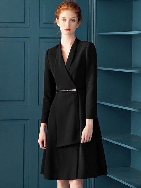 Sashes Knee Length Body-con Long Dresses Elegant Vestidos Long Sleeve Party Office Ladies 2019 New Arrival Dress Women  K053