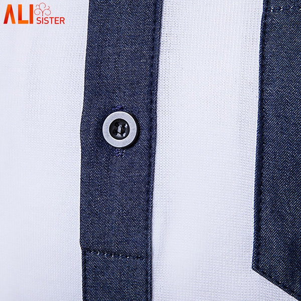 M-3XL Plus Size Men's Polos Shirts Casual Simple Pocket Leather Cowboy Spliced Lapel Short Sleeve POLO Shirt Summer Homme Tops