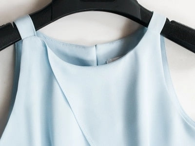 High Quality 2018 New Summer Fashion Streetwear Elegant O-neck Sleeveless Long Trousers Sexy Sheath Tank Jumpsuits C2506