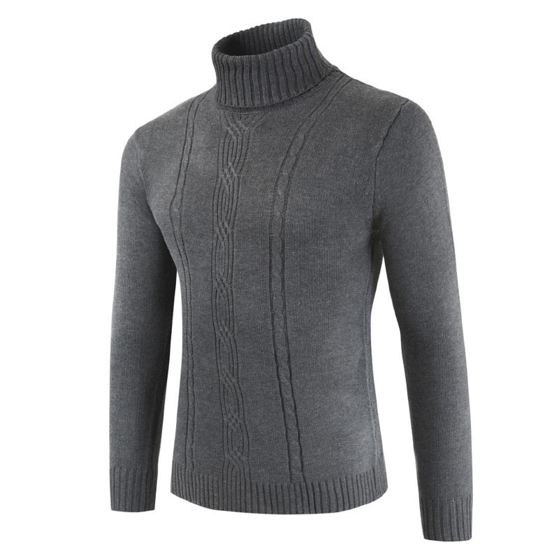 Winter High Neck Thick Warm Sweater Men Turtleneck Brand Mens Sweaters Slim Fit Pullover Men Knitwear Male Pull Homme