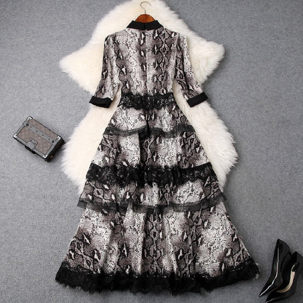 Lace dress xl 2019 new high quality spring summer ladies Clothing Elegant A Line party Dress Women Cascading Ruffle long dresses