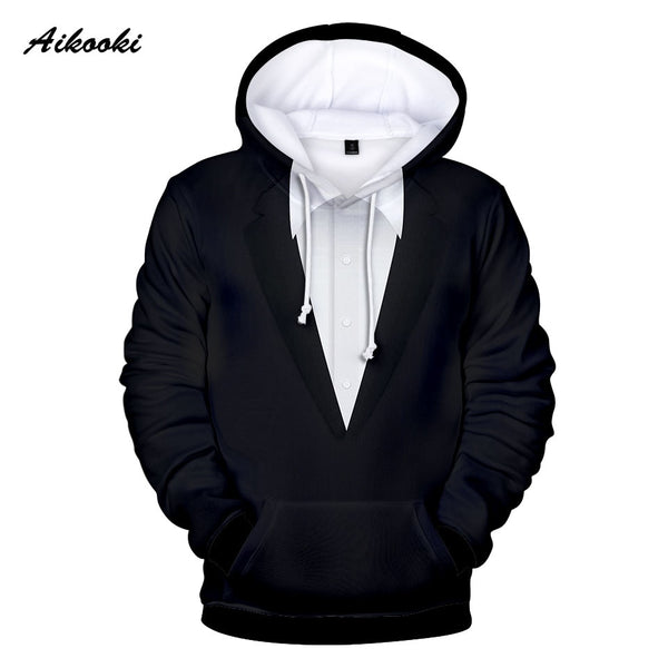 Aikooki Funny Suit Tie 3D Hoodie Men/Women Street wear Suit Long Sleeves Fashion 3D Hoodies Sweatshirts Clothes