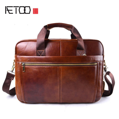 Genuine Cowhide Leather Mens Business Briefcase Laptop Bags Men's Travel Bag Portfolio Men Shoulder Bag Man Handbag