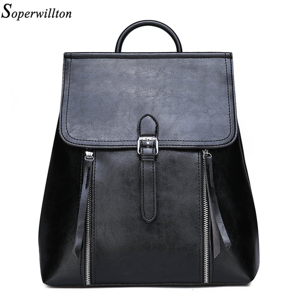 Woman Shoulder Bag Anti Theft PU Leather Backpacks