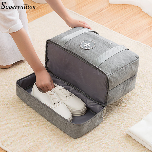 Soperwillton Handbag Men Women Travel Bag Portable Organizer Bags Shoe Sorting Pouch dry and wet separation Handbag Male Female
