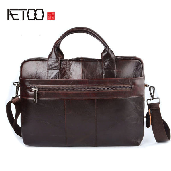 Genuine Cowhide Leather Mens Business Briefcase Laptop Bags Men's Travel Bag Portfolio Men Shoulder Bag Man Handbag