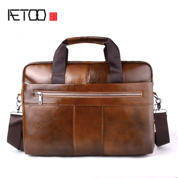Genuine Cowhide Leather Mens Business Briefcase Laptop Bags Men's Travel Bag Portfolio Men Shoulder Bag Man Handbag
