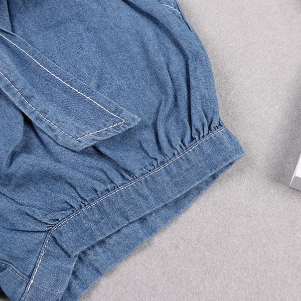 Girls short with belt jeans short baby 100% cotton soft summer pants baby kids pants cute family matching shorts mom & daughter