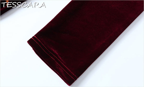 Women Autumn & Winter Elegant Sequin Velvet Dress Festa