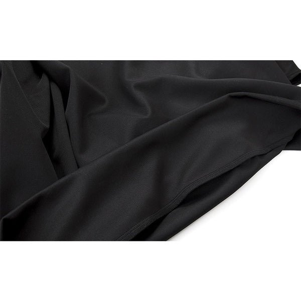 Women Sexy V-Neck Party Dress High Quality Polyester Solid Mid-Calf Dress Vintage