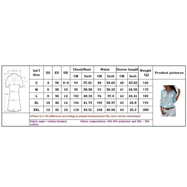 Women Blouses 2019 Fashion Floral Print Long Sleeve Turn Down Collar