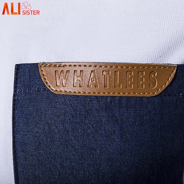 M-3XL Plus Size Men's Polos Shirts Casual Simple Pocket Leather Cowboy Spliced Lapel Short Sleeve POLO Shirt Summer Homme Tops