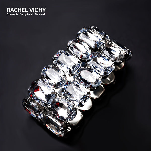  Luxury Crystal Bracelets For Women Silver color Bracelets & Bangles Femme Bridal Wedding Jewelry 2019  RV-BS-SH8159