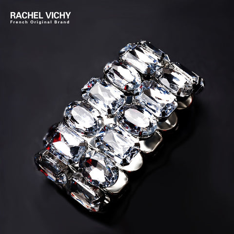  Luxury Crystal Bracelets For Women Silver color Bracelets & Bangles Femme Bridal Wedding Jewelry 2019  RV-BS-SH8159