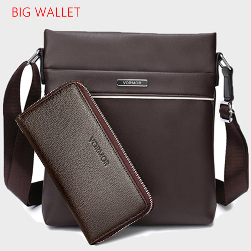 VORMOR Famous Brand Casual Men Bag Business Leather