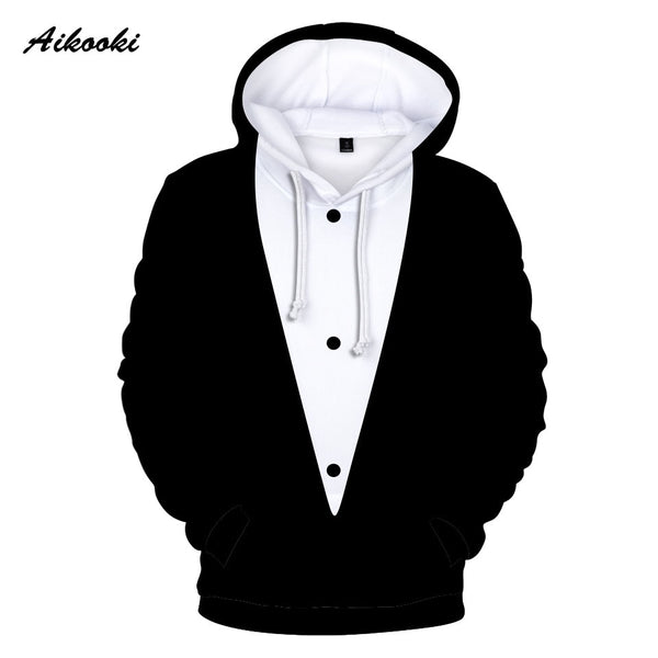 Aikooki Funny Suit Tie 3D Hoodie Men/Women Street wear Suit Long Sleeves Fashion 3D Hoodies Sweatshirts Clothes