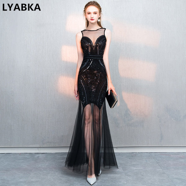 Vestido De Festa Mermaid Evening Dress High Quality Black Evening Dresses Long Dress Robe De Soiree 2019 Evening Dress Elegant