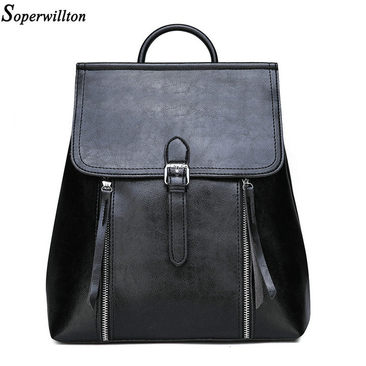 Woman Shoulder Bag Anti Theft PU Leather Backpacks