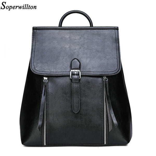 Woman Shoulder Bag Anti Theft PU Leather Backpacks