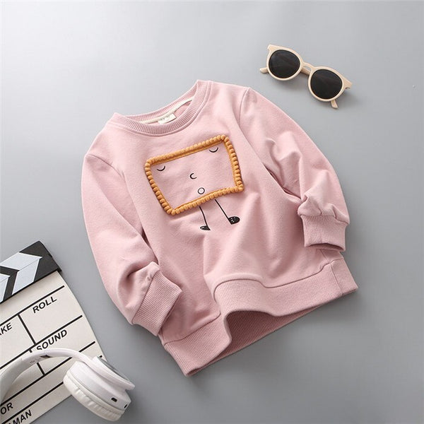 Boys Sweatshirt Fall Kids Cartoon Long Sleeve Hoodies White Basic Tops 2019 New Autumn Children Pullover Tracksuit