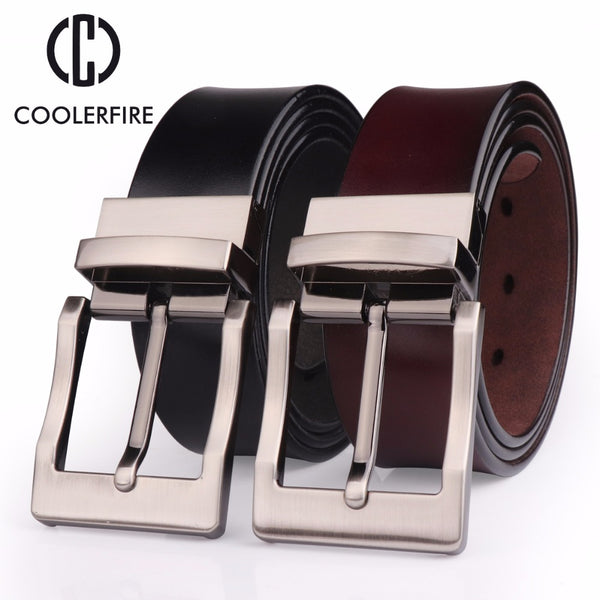 COOLERFIRE 2018 Fashion Men genuine leather belts high quality vintage style male strap classic jeans belts for men 058