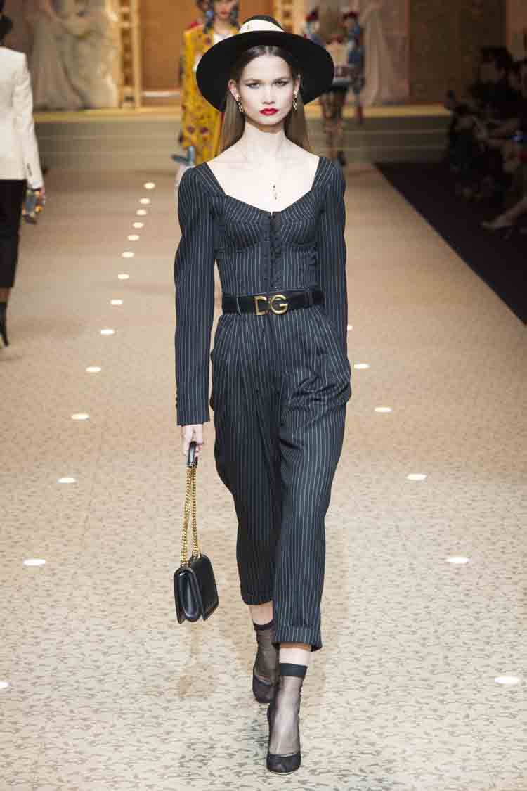 High Quality 2019 Spring Fashion Women Striped Junpant Casual Square Collar Long Sleeve Wide Leg Ankle-Length Jumpant Q039