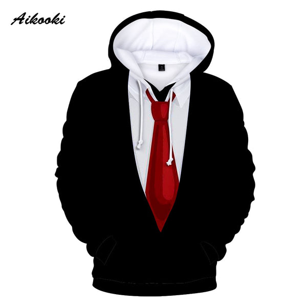 Aikooki Funny Suit Tie 3D Hoodie Men/Women Street wear Suit Long Sleeves Fashion 3D Hoodies Sweatshirts Clothes