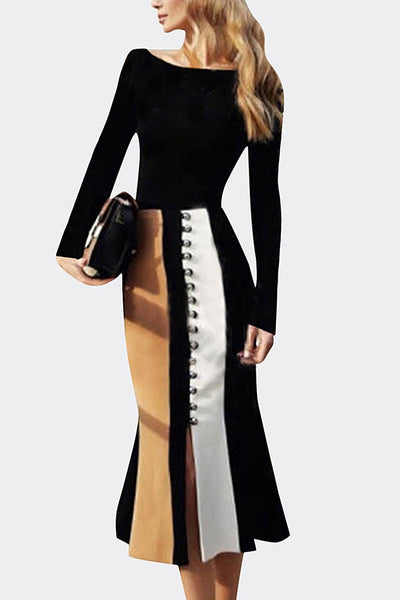 Runway Designer New Fashion High Quality 2019 Spring Party Sexy Black Long Sleeve Top Mermaid Half Skirt Elegant Women'S Sets