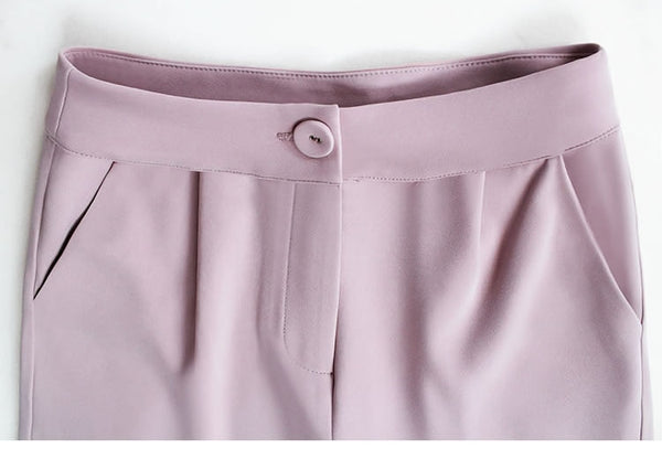 Pant Suits For Women Blazer Set Spring Lady Business Office Work Notched Irregular Long Jacket Elegant Wide Leg Pants Suit H6858