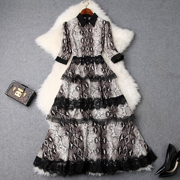 Lace dress xl 2019 new high quality spring summer ladies Clothing Elegant A Line party Dress Women Cascading Ruffle long dresses