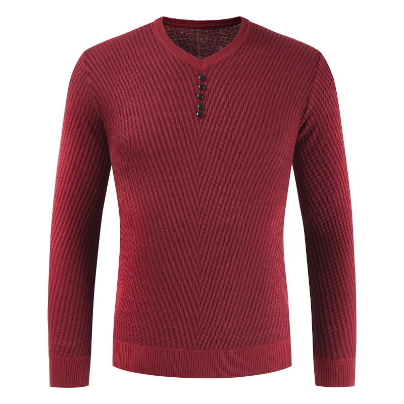 Sweater Men Casual V-Neck Pullover Autumn Slim Fit Long Sleeve Shirt Mens Sweaters Knitted Cashmere Wool Pull Homme