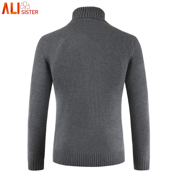 Winter High Neck Thick Warm Sweater Men Turtleneck Brand Mens Sweaters Slim Fit Pullover Men Knitwear Male Pull Homme