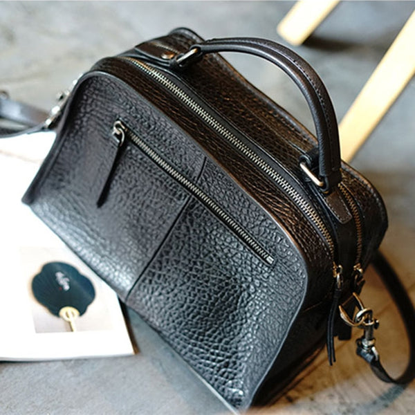 Cowhide handheld women's bag new stylish simple leather large capacity single shoulder crossbody bag