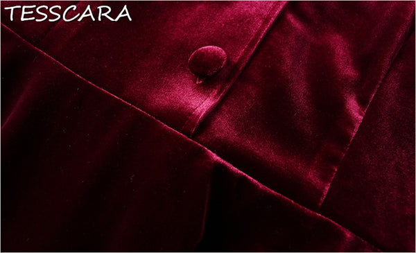 Women Autumn & Winter Elegant Sequin Velvet Dress Festa