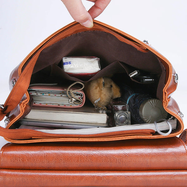 Woman Shoulder Bag Anti Theft PU Leather Backpacks