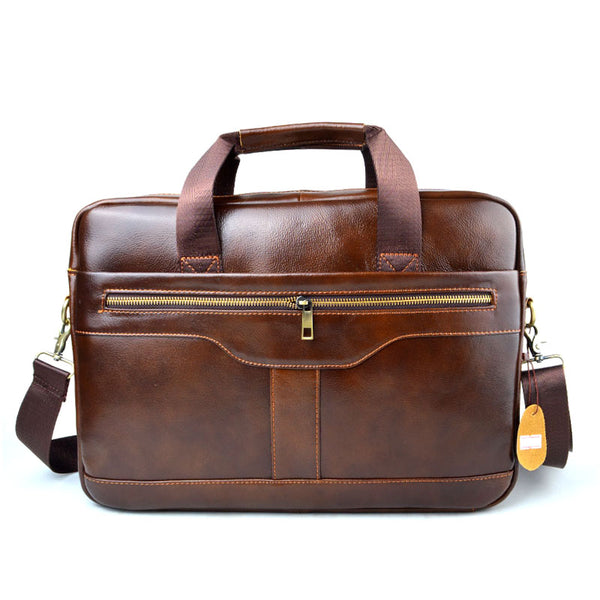 Genuine Cowhide Leather Mens Business Briefcase Laptop Bags Men's Travel Bag Portfolio Men Shoulder Bag Man Handbag
