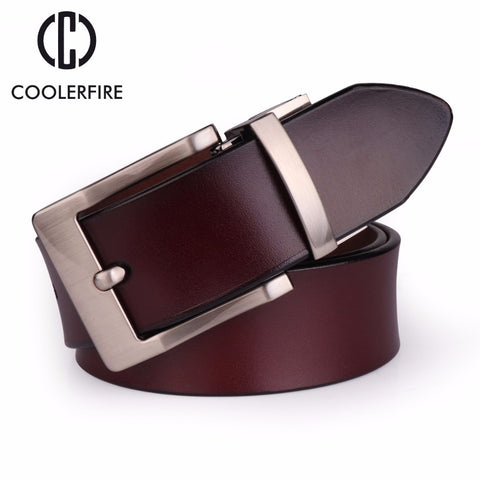 COOLERFIRE 2018 Fashion Men genuine leather belts high quality vintage style male strap classic jeans belts for men 058