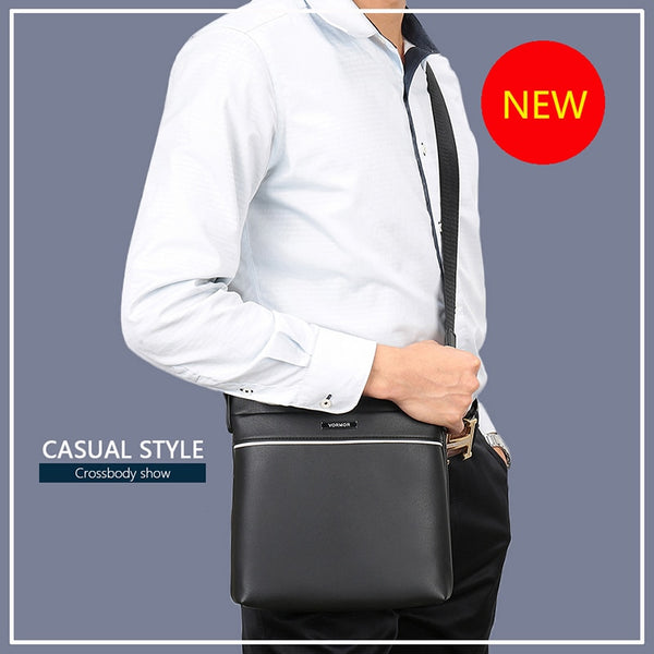 VORMOR Famous Brand Casual Men Bag Business Leather