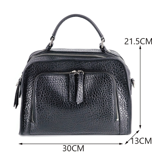 Cowhide handheld women's bag new stylish simple leather large capacity single shoulder crossbody bag