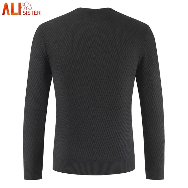 Sweater Men Casual V-Neck Pullover Autumn Slim Fit Long Sleeve Shirt Mens Sweaters Knitted Cashmere Wool Pull Homme