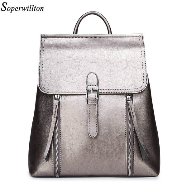 Woman Shoulder Bag Anti Theft PU Leather Backpacks