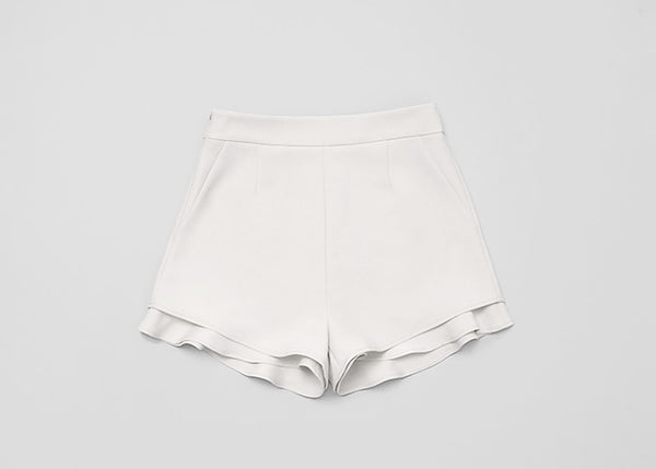 Fashion Euro Women Two Pieces Sets O Neck Short Sleeve White Office Lady Blouse Top Loose Hot Short Casual Ruffle Pants Z1360