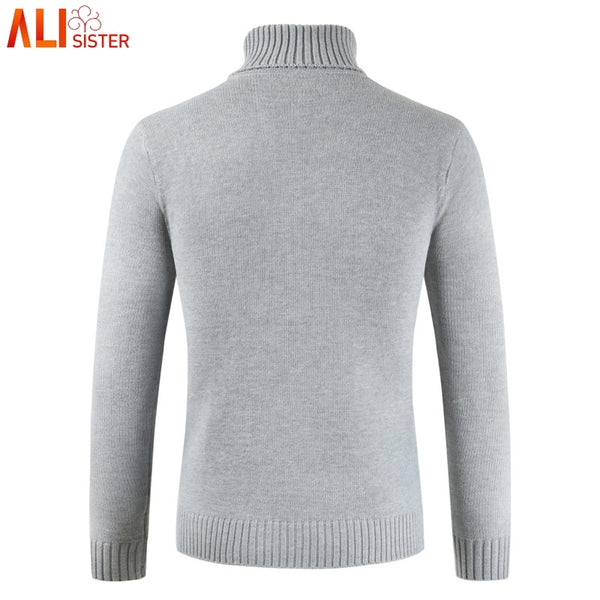Winter High Neck Thick Warm Sweater Men Turtleneck Brand Mens Sweaters Slim Fit Pullover Men Knitwear Male Pull Homme