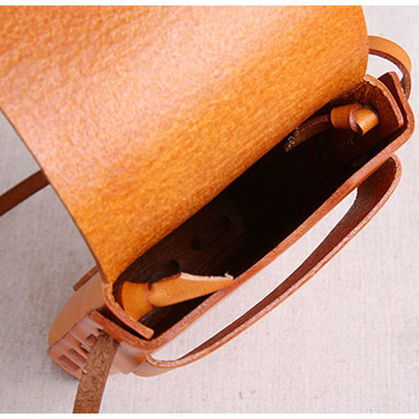 New original handmade leather mobile phone bag mini female bag small bag top layer leather Messenger bag
