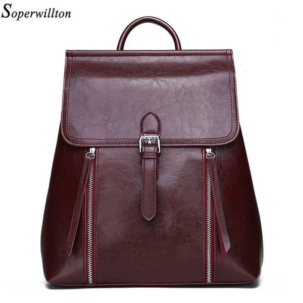 Woman Shoulder Bag Anti Theft PU Leather Backpacks